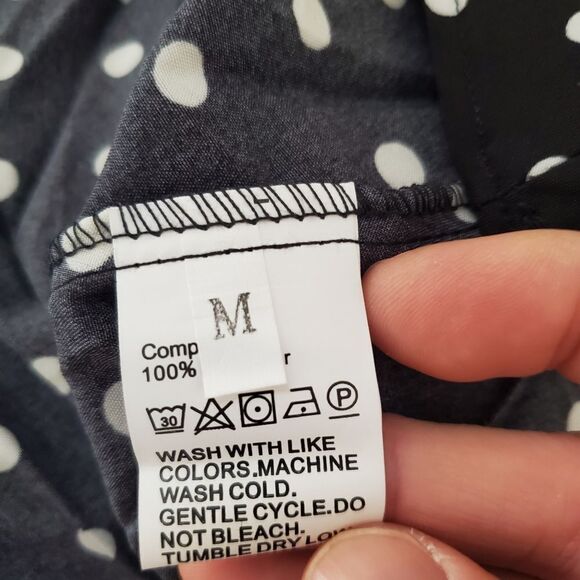 Yokodea Polka-Dot Pleated Midi Dress sz Med - Picture 10 of 11